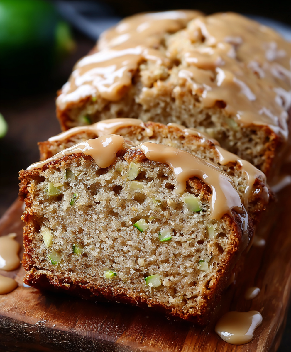 Apple Zucchini Loaf with Brown Sugar Glaze