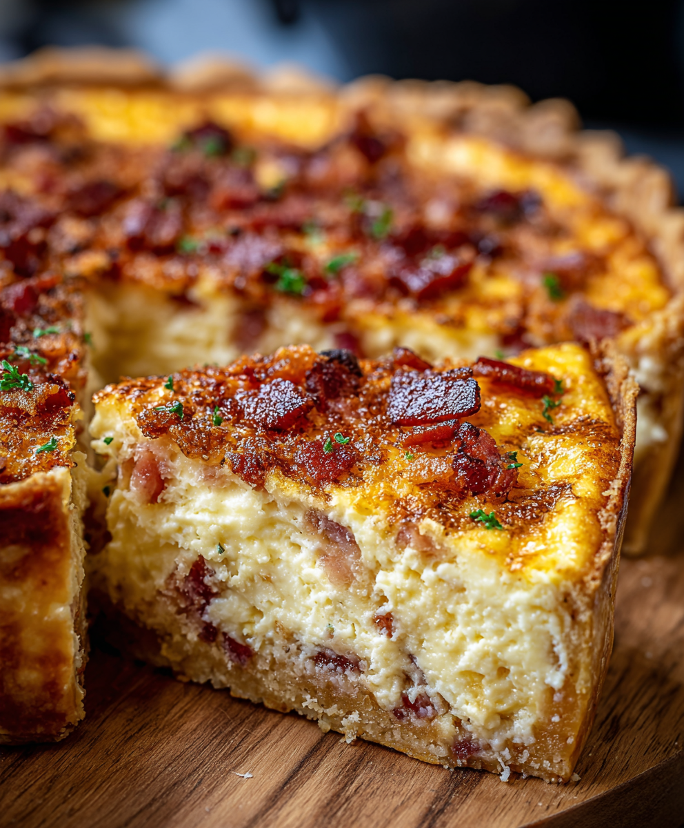 Bacon Cheddar Hash Brown Quiche
