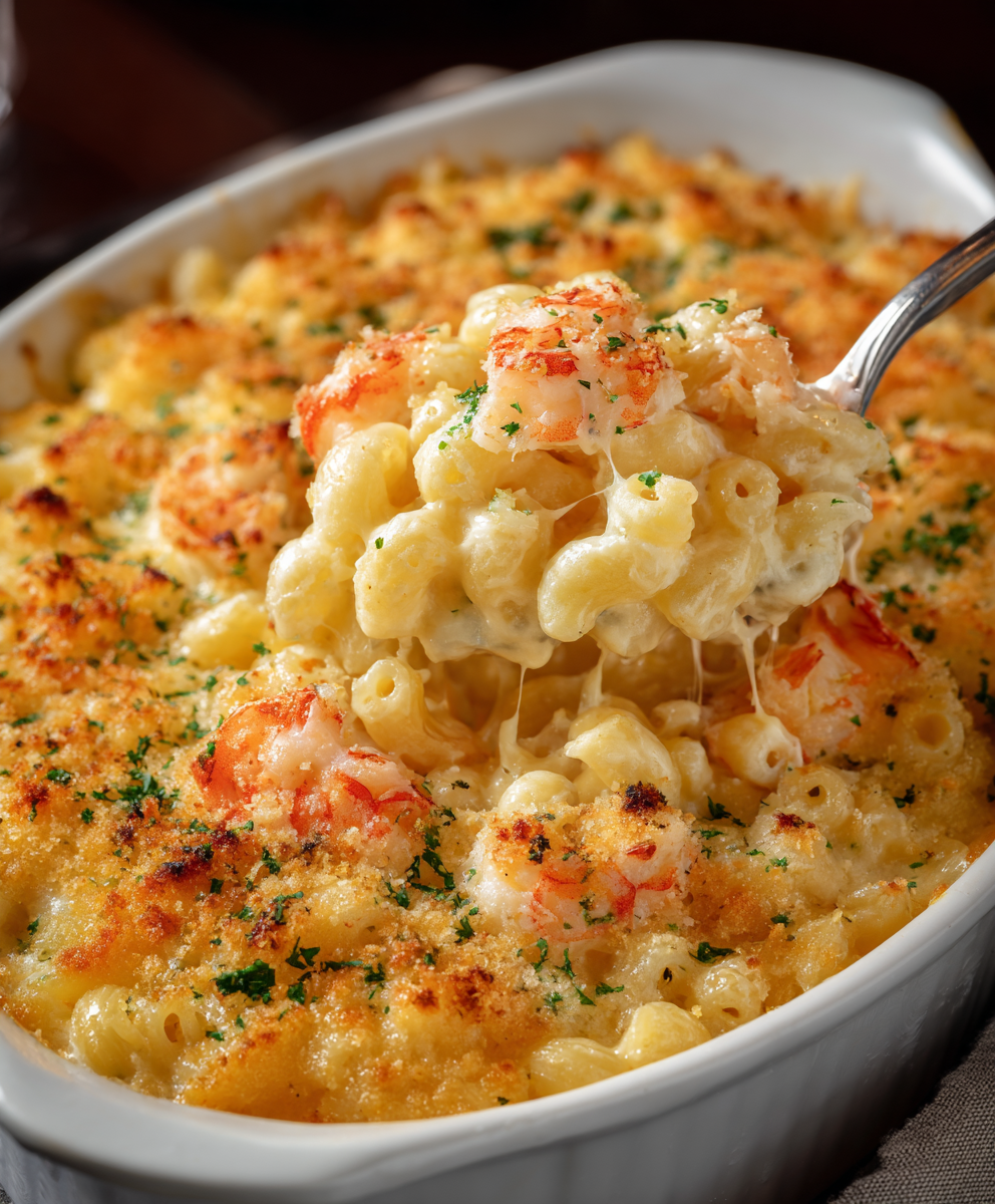 Baked Seafood Macaroni and Cheese