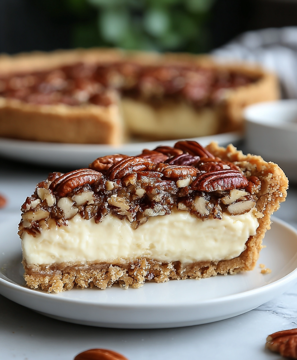 Caramel Pecan Cheesecake Pie