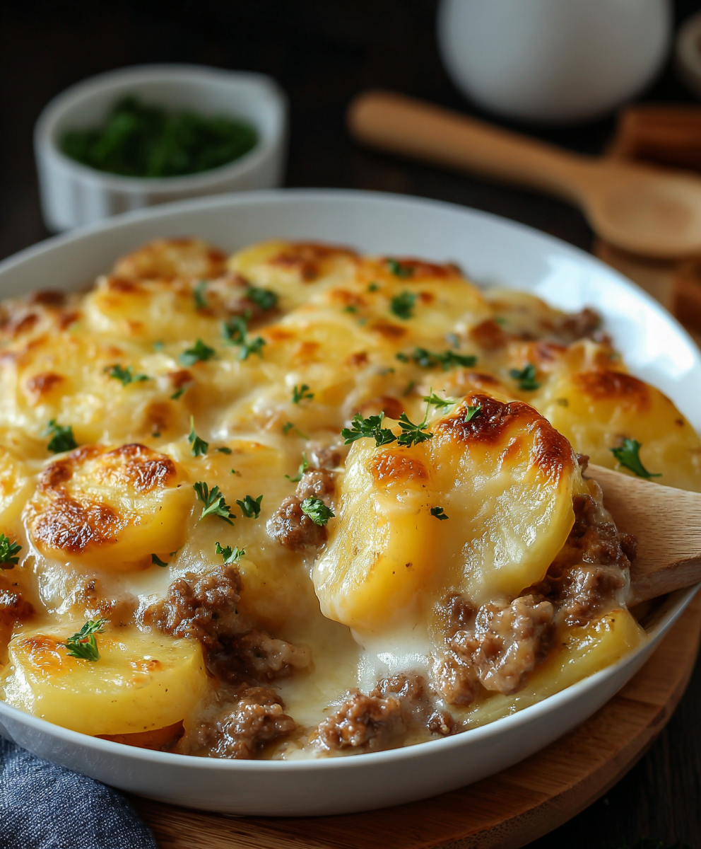 Cheddar Beef Potato Bake