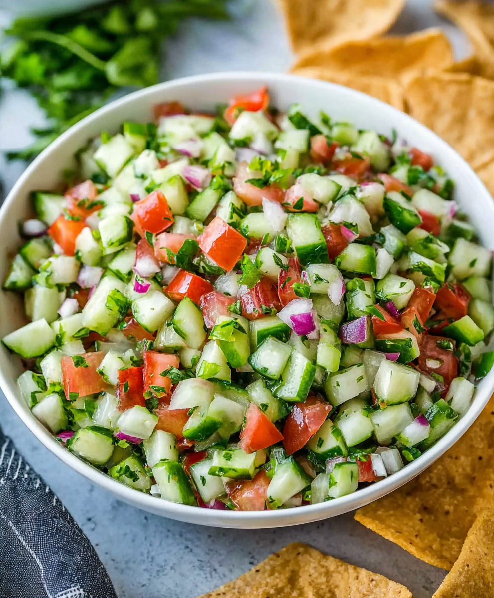 Fresh Chunky Cucumber Summer Salsa