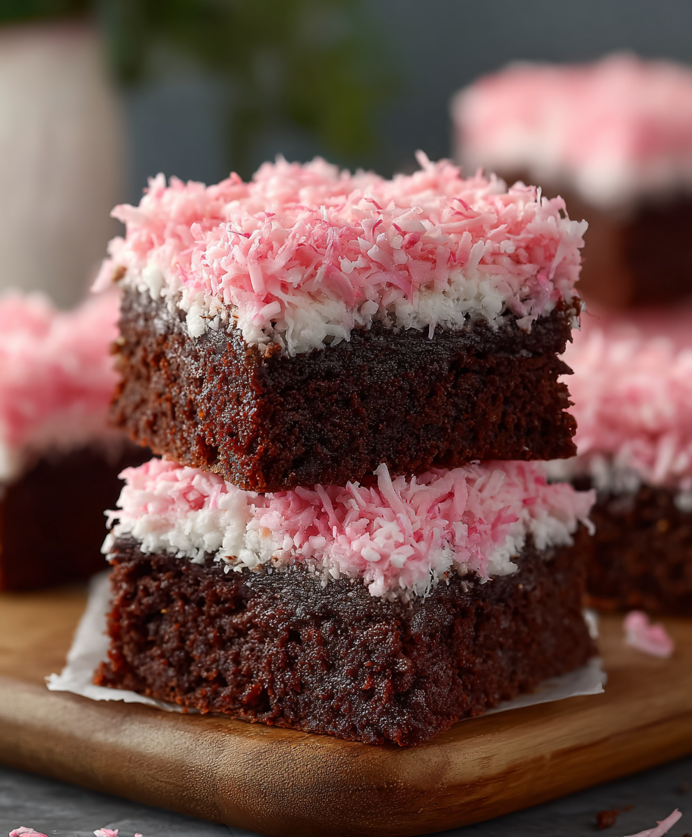 Fudgy SnoBall Brownie Squares