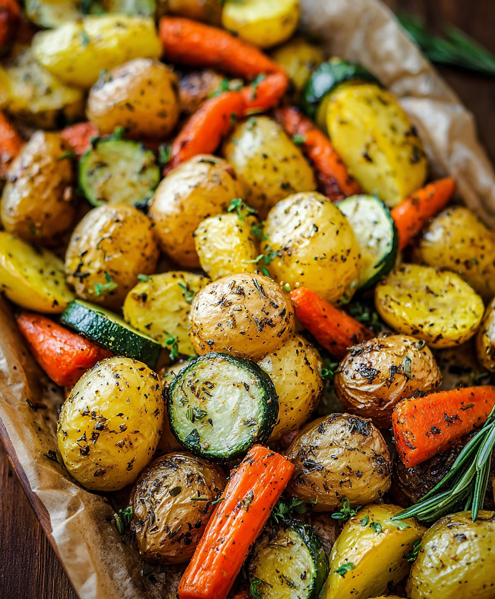Garlic Herb Potatoes Carrots Zucchini