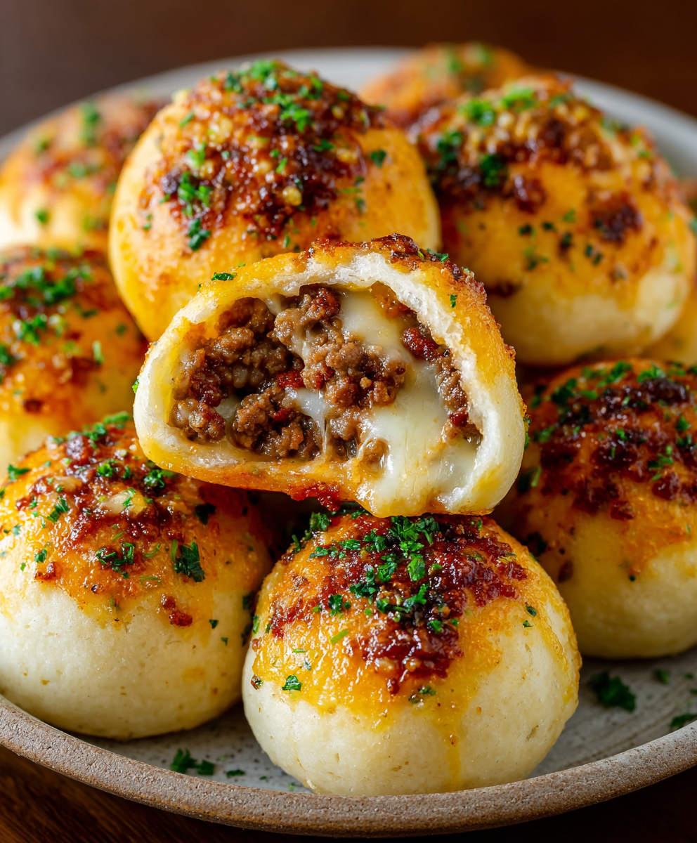 Garlic Parmesan Cheeseburger Bites