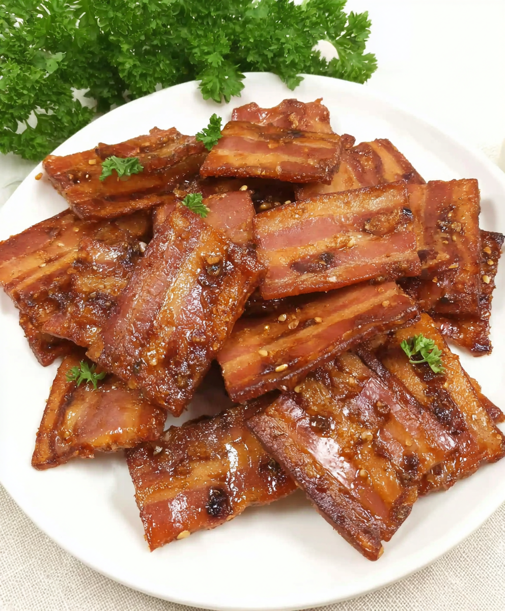 Oven Baked Bacon Party Crackers