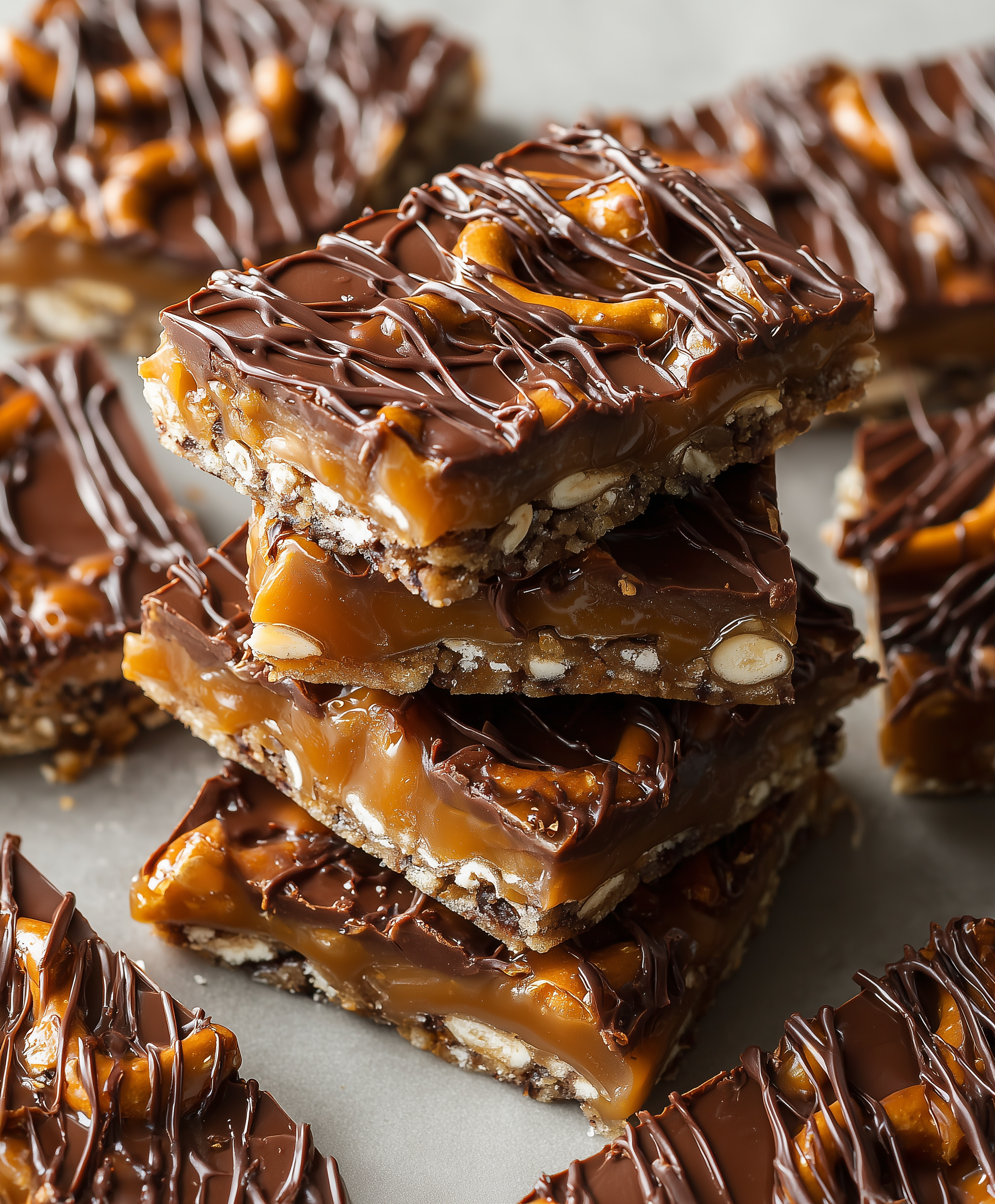 Salted Caramel Pretzel Crunch Bars