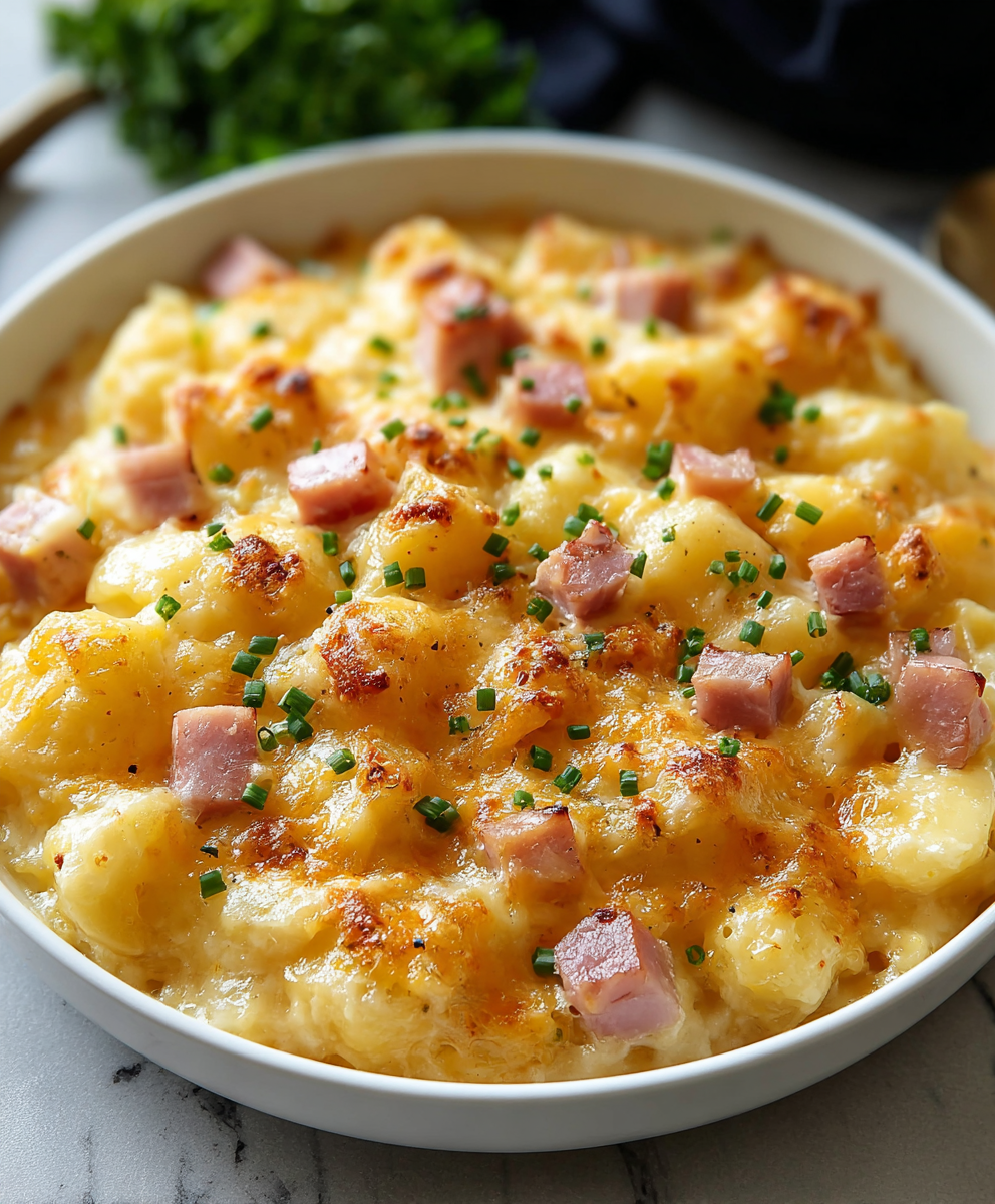 Slow Cooked Ham Potato Bake