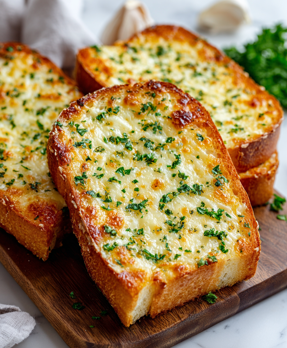 Toasted Cheesy Garlic Bread Slices