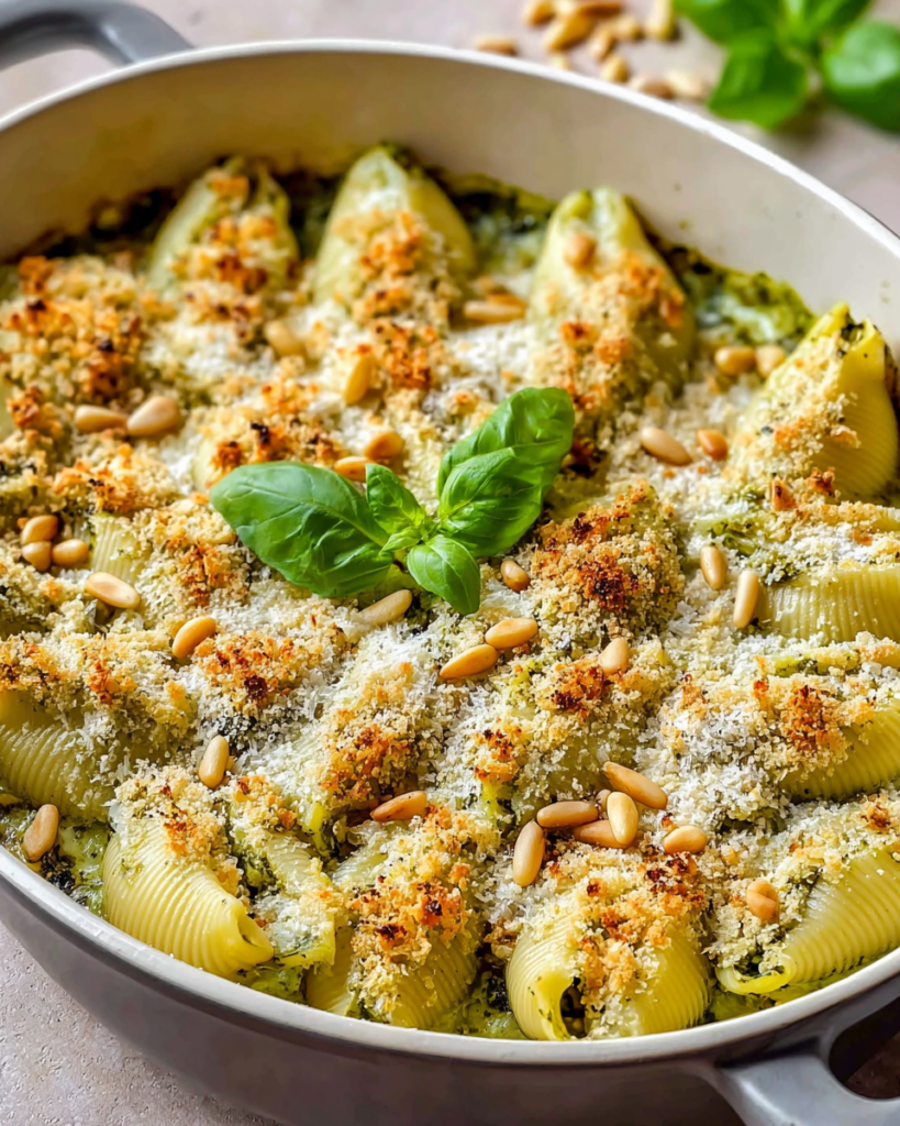 Creamy Pesto Unstuffed Shells Bake – MaryaneCuisine