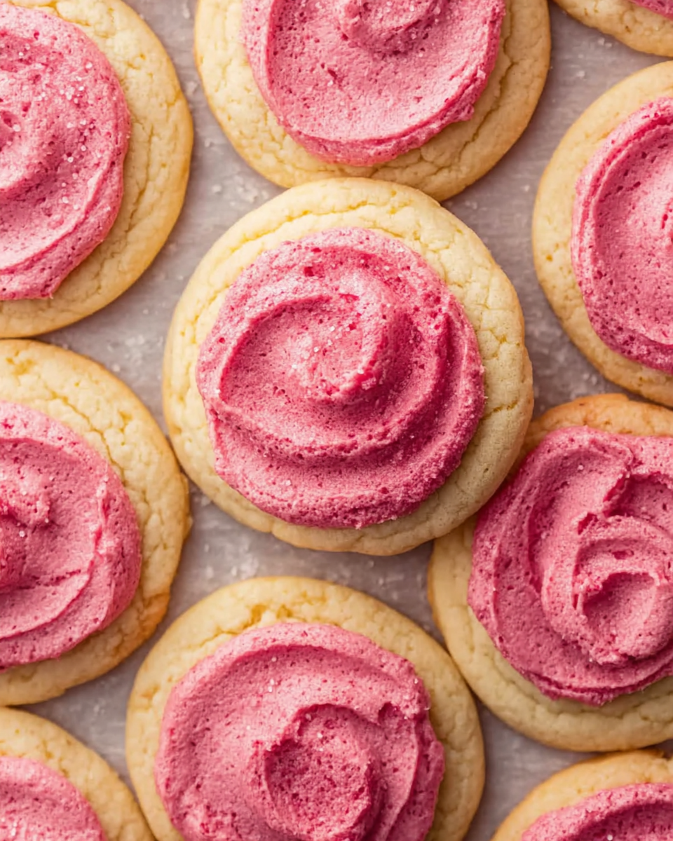 Lemon Cookies Raspberry Frosting