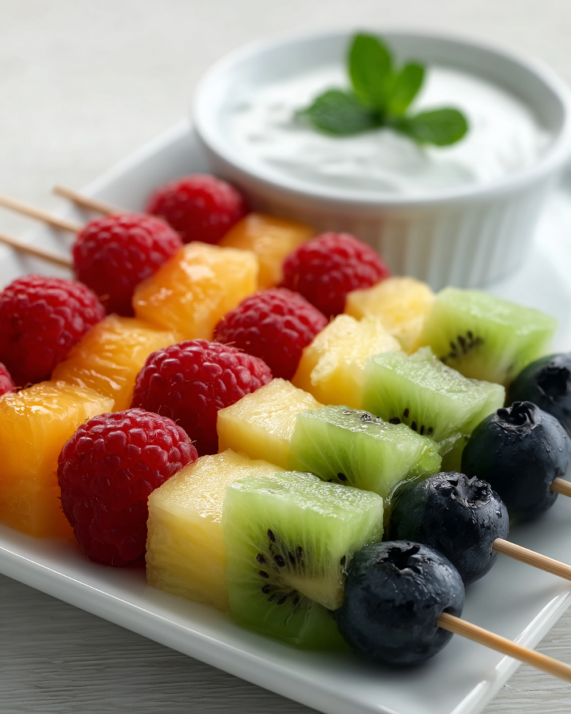 Fruit Skewers with Yogurt Dip – MaryaneCuisine