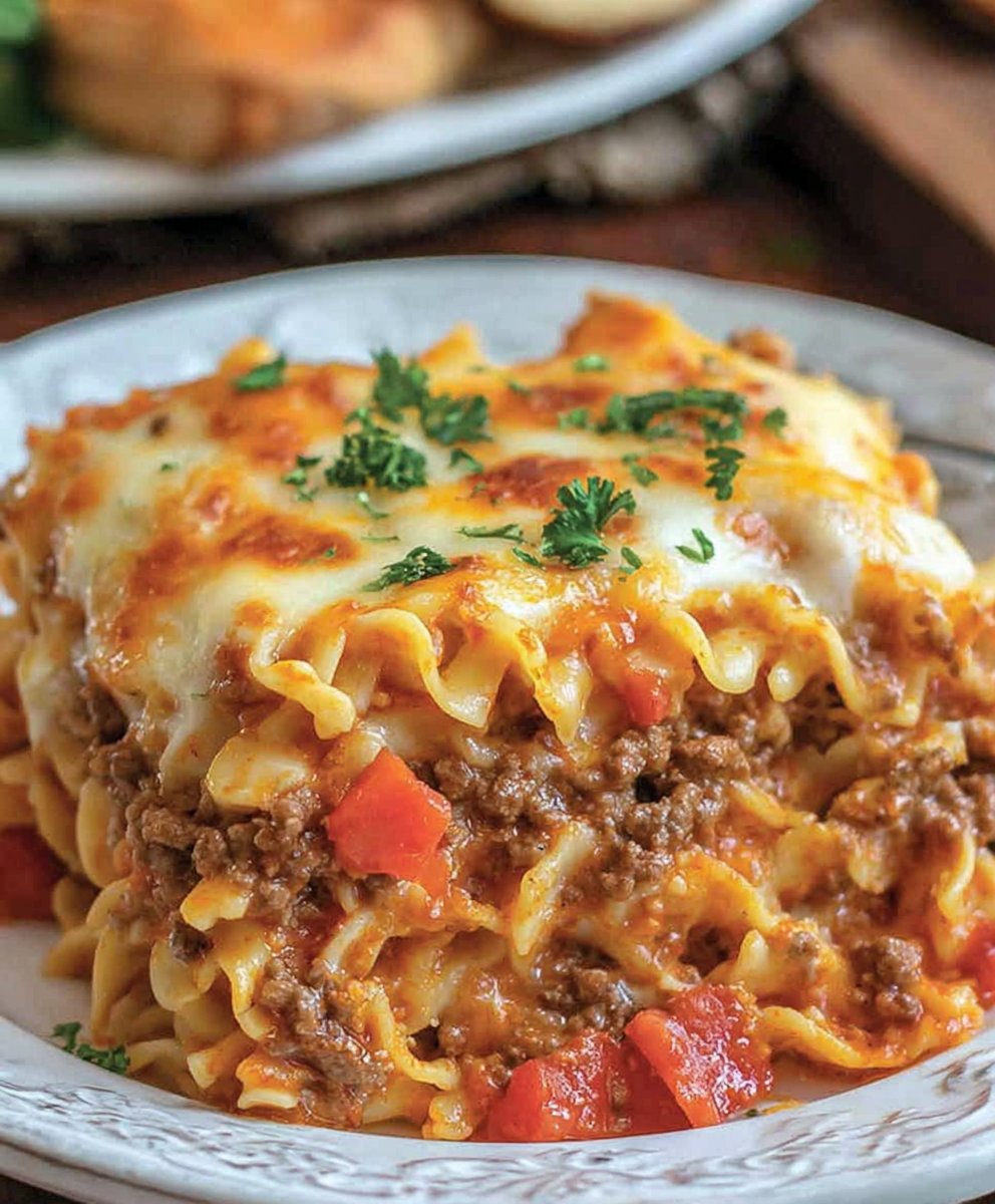 Baked Beef And Noodle Casserole