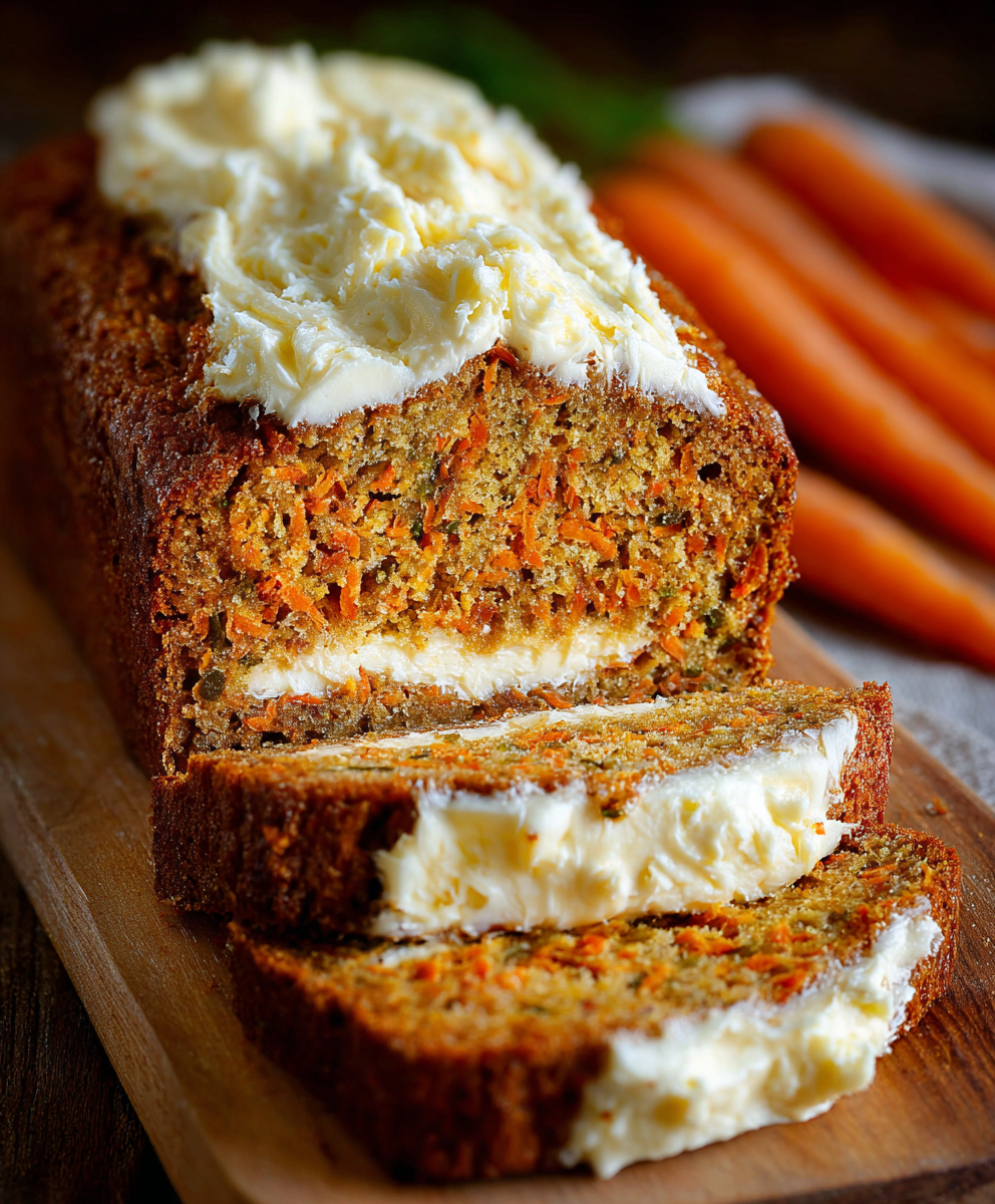 Carrot Loaf Cream Cheese Ribbon