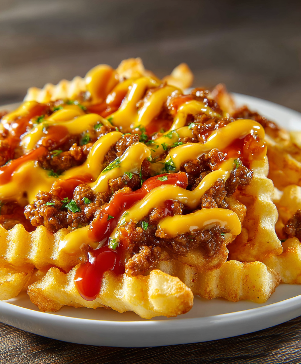Cheeseburger Loaded French Fry Bake