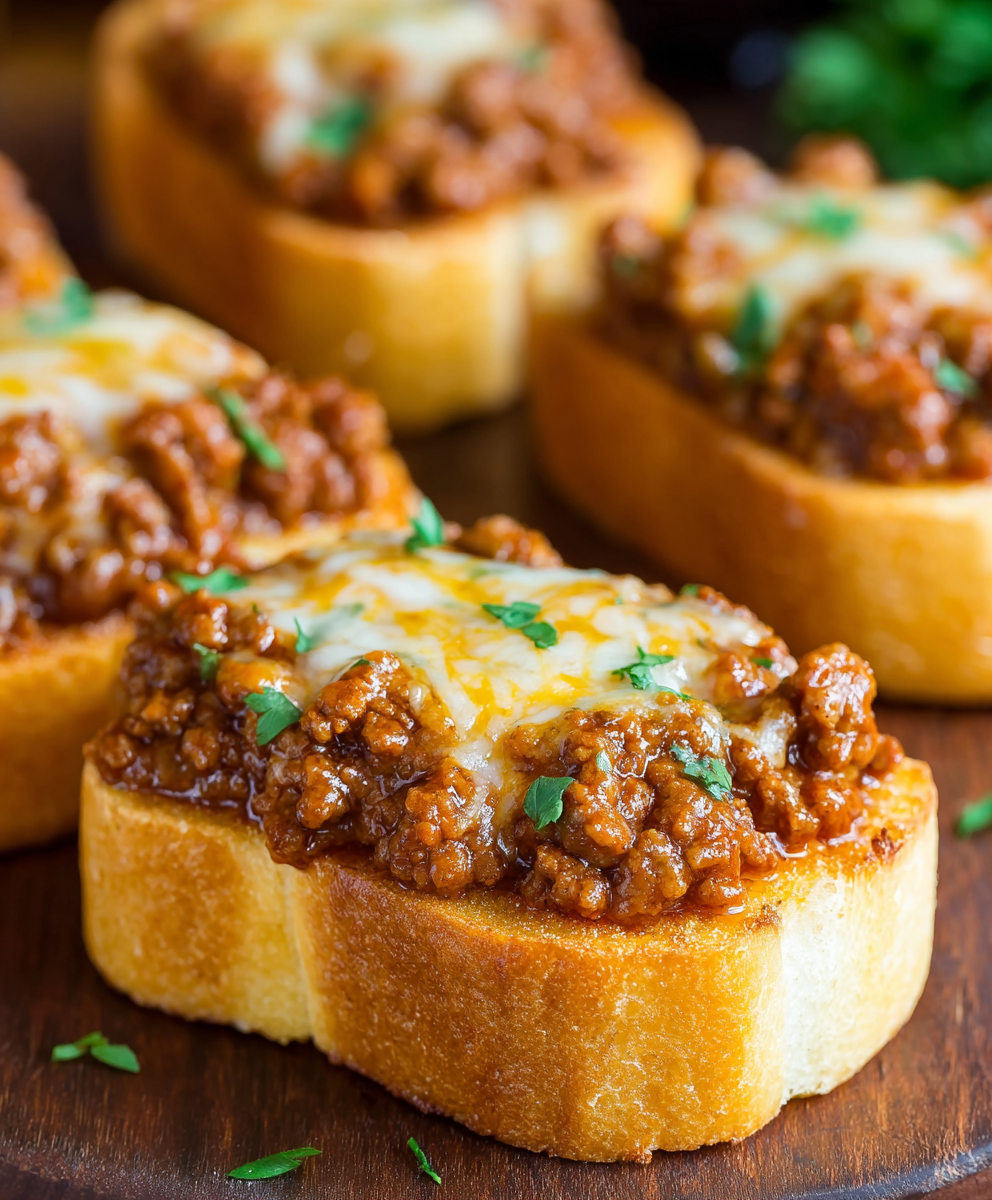 Cheesy Sloppy Joes On Texas Toast