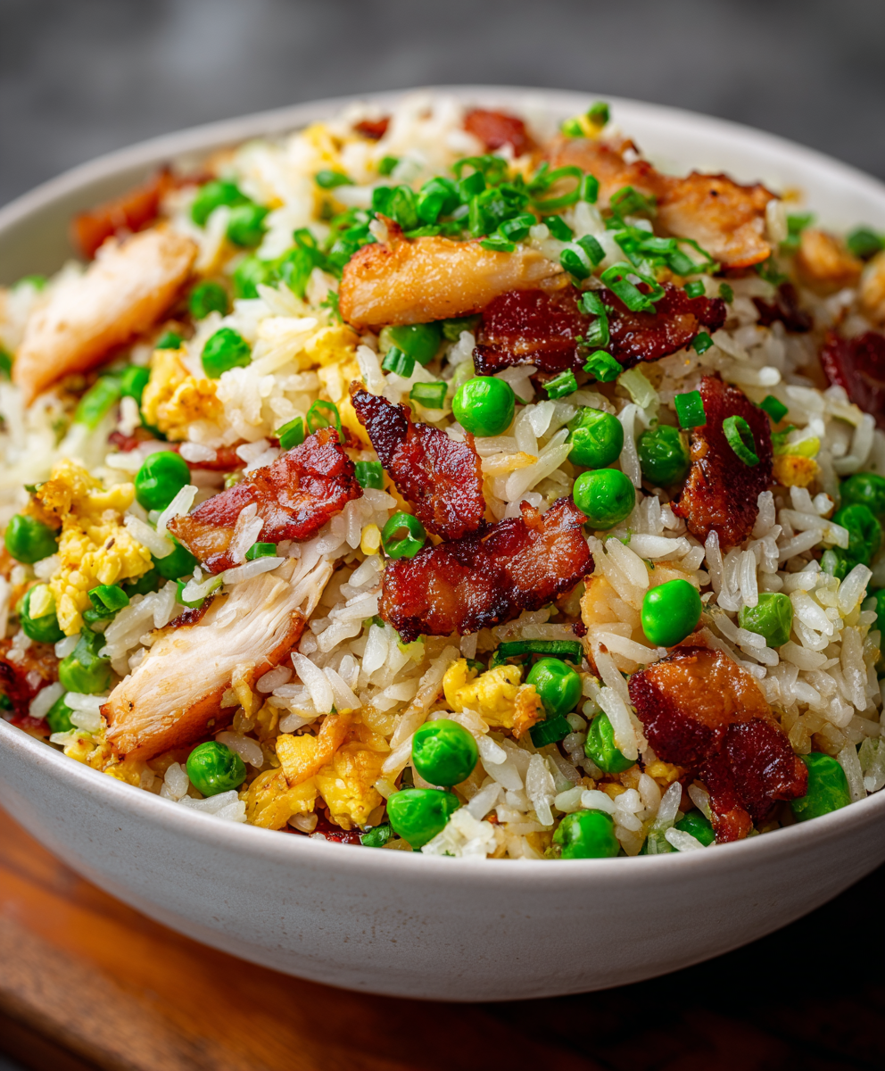 chicken and bacon fried rice