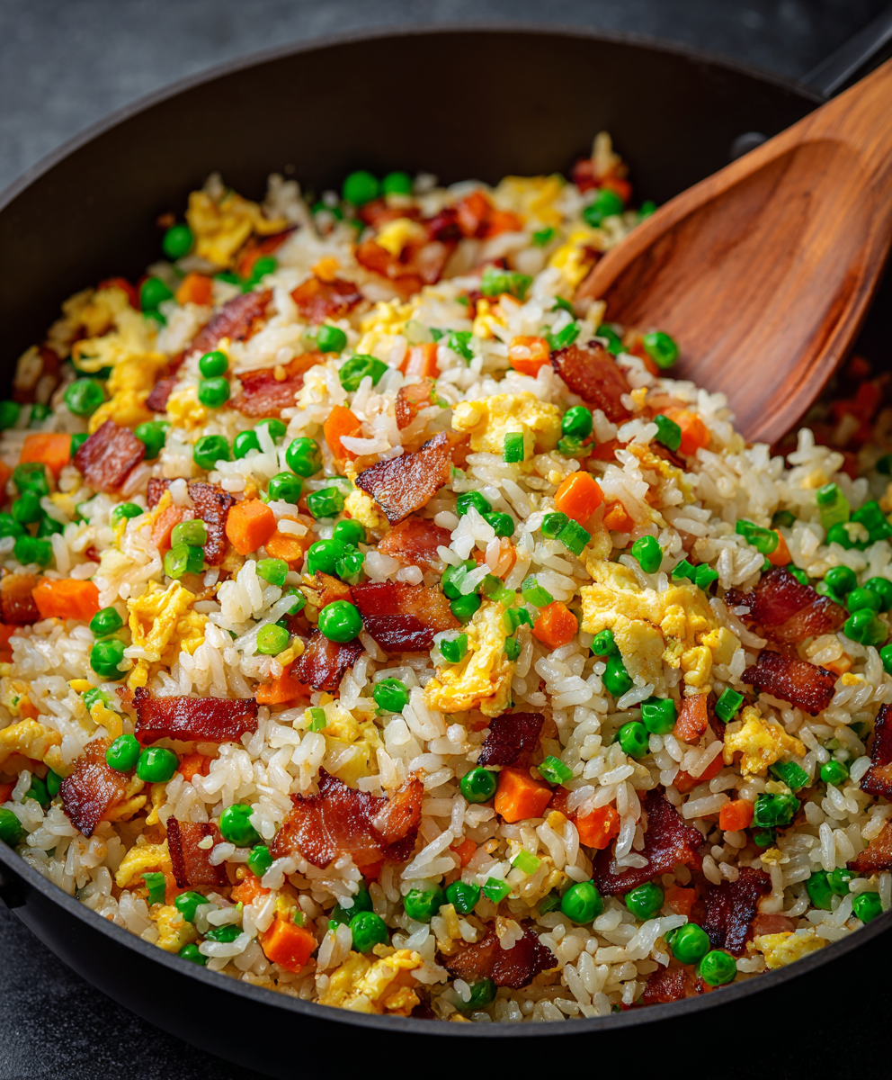 chicken and bacon fried rice - MaryaneCuisine
