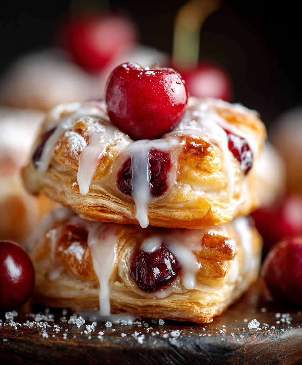 Flaky Cherry Pie Pastry Bites
