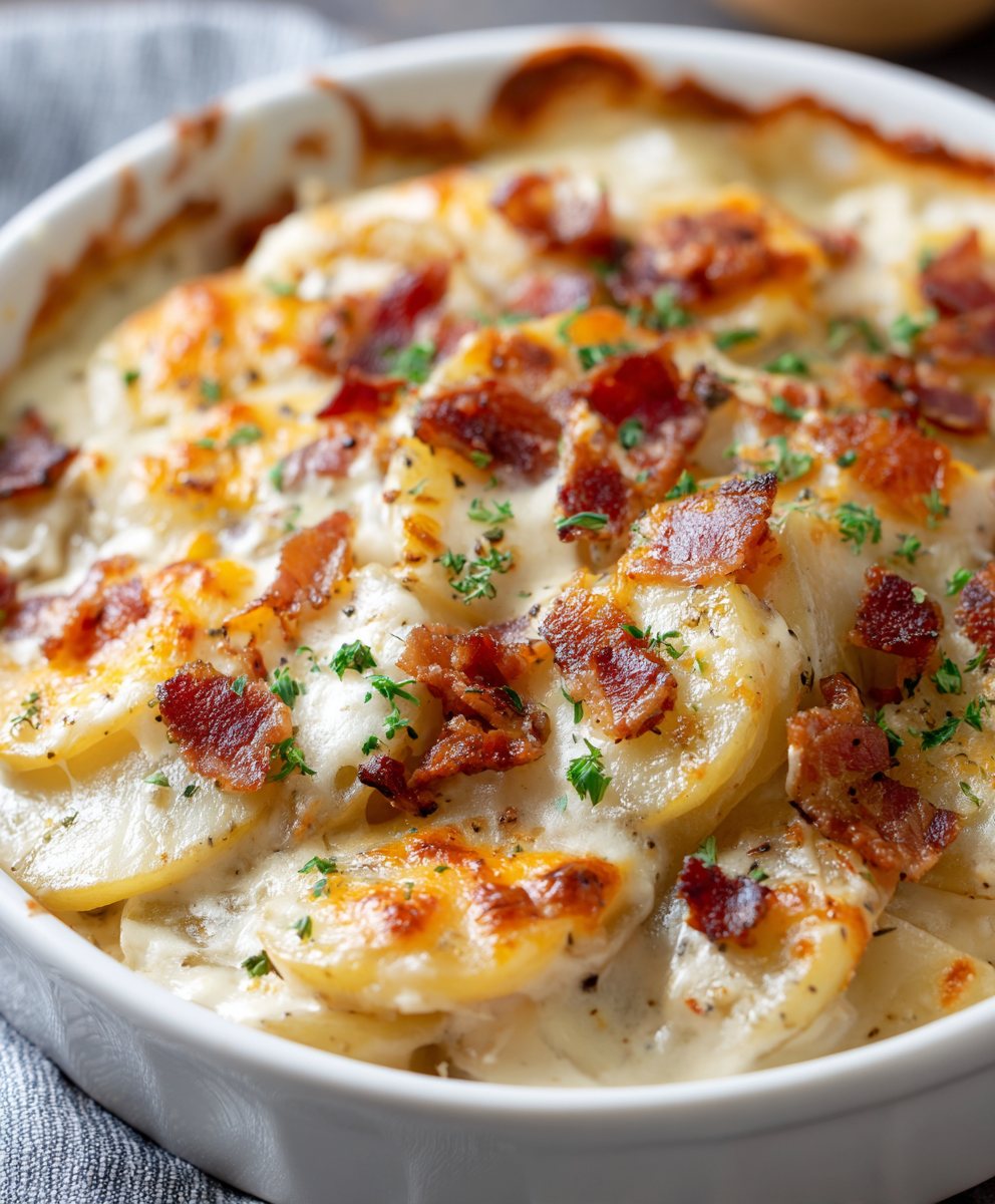 Slow Cooker Bacon Scalloped Potatoes