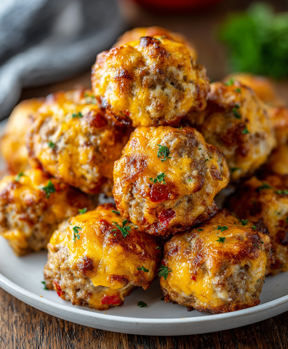 Tomato Chile Cream Cheese Sausage Balls